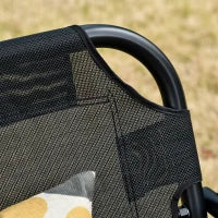 Dondolo da Giardino Terrazza 2 Posti con Tettuccio Regolabile in Metallo e Texteline 172x110x155cm Nero