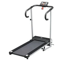 Tapis Roulant Pieghevole con Inclinazione, Tapis Roulant Elettrico Portatile con Schermo LCD, Velocità 1-10 km/h, Ruote, Impugnatura, per Home, Casa e Ufficio, Nero