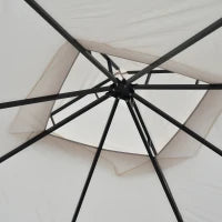 Gazebo da Giardino 3x3m in Metallo con Zanzariere e Tettuccio in Poliestere, Beige