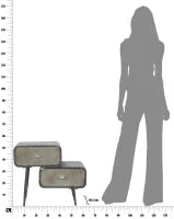 Mobiletto 2 Cassetti Iron School Cm 63X29.5X52.5