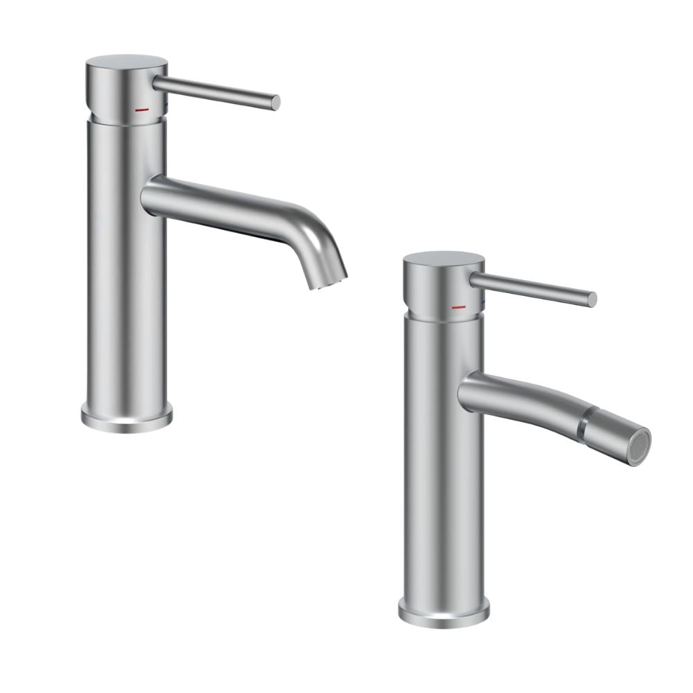 Miscelatori bagno lavabo e bidet serie jazz con leva in metallo e piletta facile installazione *** finitura- nickel s...