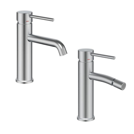 Miscelatori bagno lavabo e bidet serie jazz con leva in metallo e piletta facile installazione *** finitura- nickel s...