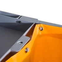 Carrello Pulizie Professionale con 3 Ripiani, Ganci Portascopa, 4 Ruote e Sacco 100L, Arancione 121 x 50.5 x 96.5cm