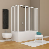 Box vasca estensibile a soffietto in pvc bianco con apertura centrale *** misure 70x170 cm, confezione 1