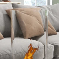 Camino a Bioetanolo in Acciaio e Vetro con Capacità 0.3L e Copertura 15㎡, 27x27x82 cm, Nero