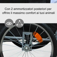 Carrellino Rimorchio per Cani da Bicicletta, Bianco e Nero
