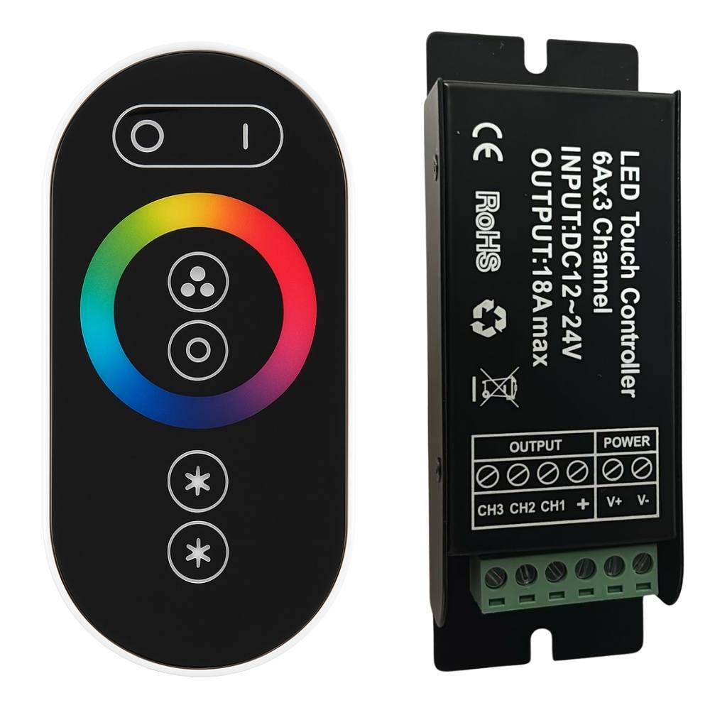 Optonica telecomando mini touch wireless per strisce led rgb *** colore nero, confezione 1