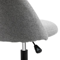 Sedia da Ufficio con Seduta Alta Regolabile 105-125H cm, Sgabello da Ufficio Girevole 360°, Lino, Grigio