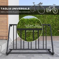 DURHAND Rastrelliera Portabiciclette a 3 Posti da Esterno, 114x58x75cm, Nero
