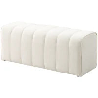 Panca moderna imbottita con struttura in compensato, fino a 220 kg di peso, Crema