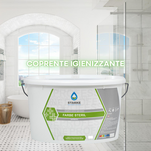 Farbe steril pittura coprente igienizzante antimuffa opaca permeabile vapore *** formato 5 lt, confezione 1