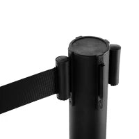 Set 2 Colonnine Segnapercorso in Acciaio con Nastro Nero Allungabile, 200x32x90cm