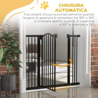 Cancelletto per Cani Estensibile con 4 Viti Regolabili, in Metallo e Plastica, 74-100x78 cm, Nero