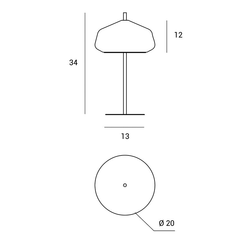 X-RAY LAMPADA DA TAVOLO VETRO BASSO 12CM  TRASPARENTE MONTATURA ORO ATTACCO G9