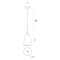 X-RAY SOSPENSIONE UNA LUCE VETRO ALTO BRONZO MONTATURA ORO ATTACCO G9