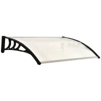 Pensilina da Esterno 75x120 cm in Policarbonato Impermeabile e Anti-UV per Porta o Finestra
