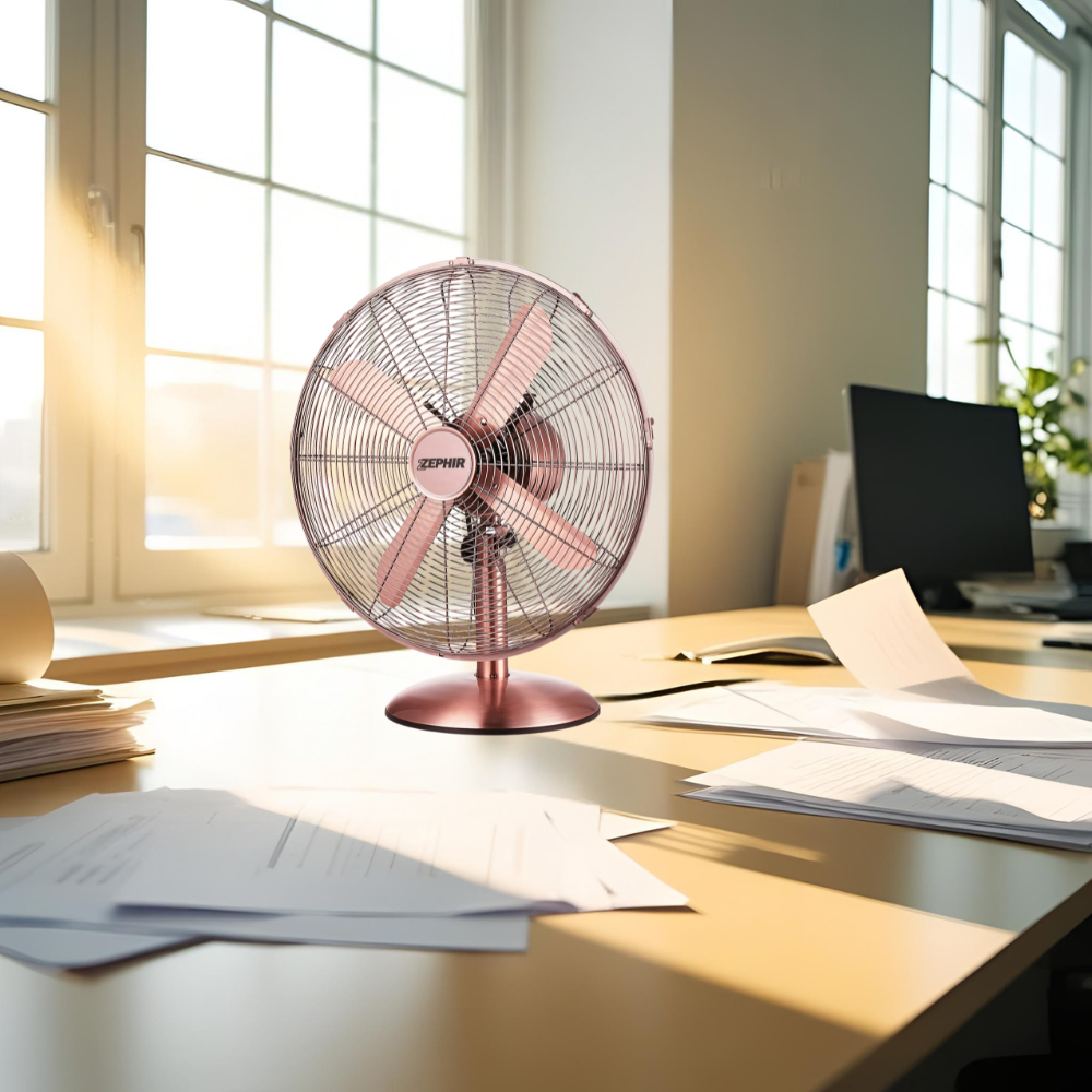 Zeprir pfv40br ventilatore da tavolo retrò 45w pala 40 cm colore bronzo
