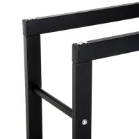 Homcom Porta Legna per Casa e Giardino in Ferro Nero, 60x25x100cm