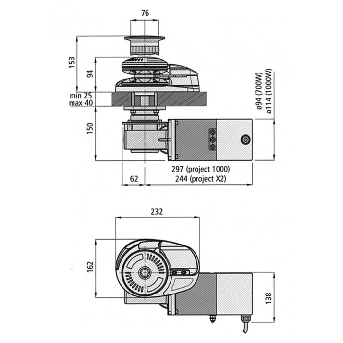 X2 1000W 12V. C/CAMPANA MM. 8