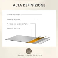 Specchio da Parete Stile Finestra con Montaggio Verticale e Orizzontale, 110x50cm, Nero