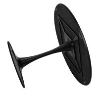 Moderno tavolo da pranzo rotondo, quattro piani in patchwork, base in metallo, 120×120×75 cm, Nero