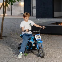 Moto Elettrica per Bambini 24V 250W, 6–16 km/h, Ruote Ø30,5 cm, Blu