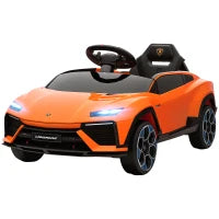 Macchina Elettrica per Bambini Licenza Lamborghini con Clacson e Telecomando, 101.5x49x43 cm, Arancione