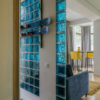 Vetromattone effetto ondulato diffusione luce modello pure 190 x 190 x 80 mm *** colore- turchese, confezione 1