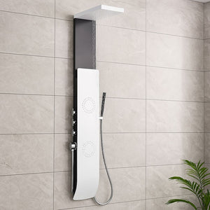 Colonna doccia tec alluminio bianco nero getti idro arredamento h150xl22 *** confezione 1