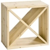 Mobiletto Portabottiglie per Vini e Liquori 24 Bottiglie Legno Naturale