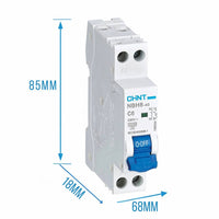 Chint interruttore magnetotermico compatto 1p+n curva c 1 modulo 4,5 ka 230v *** ampere 6 ampere, confezione 1