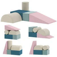 Set di 5 Costruzioni Morbide in Schiuma per Bambini con Fodere Estraibili, 61x40.6x60 cm, Multicolore