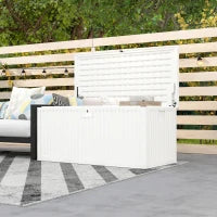 Baule da Esterno da 515L in PE Impermeabile e Scanalato, 140x68x68 cm, Bianco