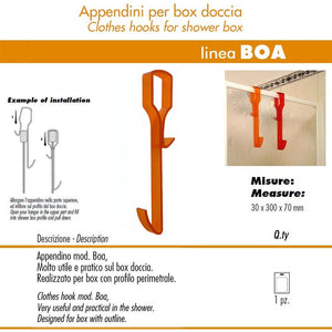 Appendino per box doccia boa satinato arancione 30 centimetri accessorio