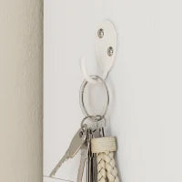 Attaccapanni con Scaffale, Panca, Ganci, Scomparti per le Scarpe, in Truciolato, 100x35x172,2 cm, Bianco