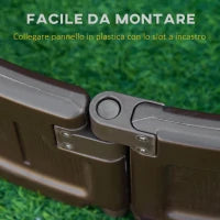 Letto per Orto Rialzato in HDPE, Fioriera da Esterno Rotonda, Φ123x21cm, Marrone