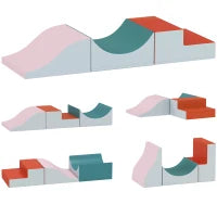 Set 3 Costruzioni Morbide per Bambini, in Similpelle e Spugna, Grigio Chiaro