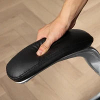 Sedia da Ufficio in Finta Pelle PU con Braccioli Ribaltabili, Schienale Alto e Dondolo, Nero