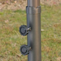 Ombrellone da Giardino XXL 4,6L x 2,7l x 2,4H cm con Base a Croce, Apertura e Chiusura con Manovella, Acciaio e Poliestere ad Alta Densità, Rosso Bordeaux