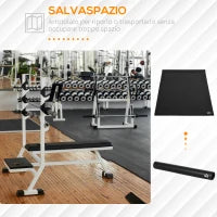Tappeto Palestra Ammortizzante per Tapis Roulant e Cyclette, Tappetino Fitness in PVC Antiscivolo, 180x90cm, Nero