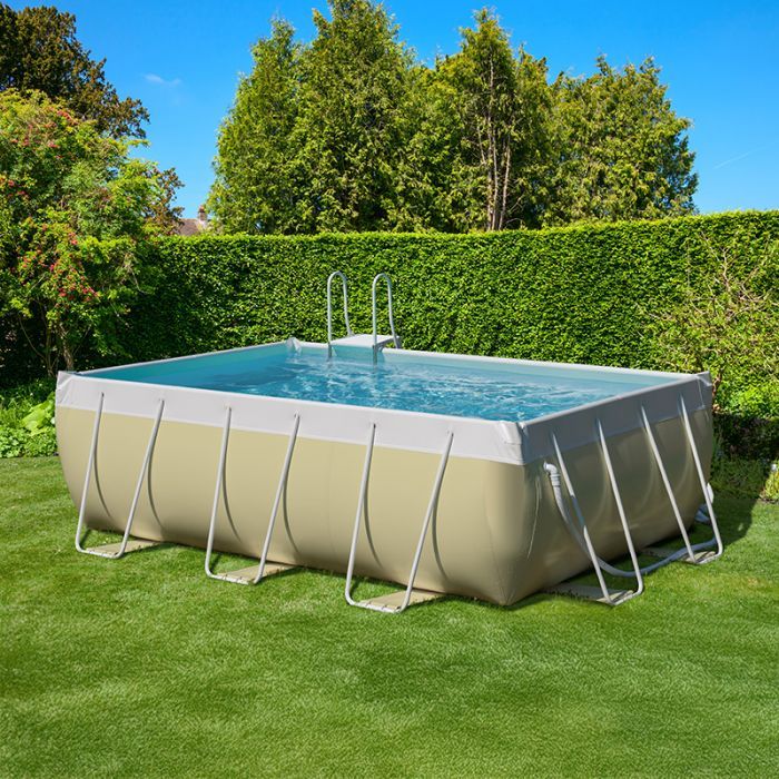 Piscina fuori terra LAGHETTO® Classic Beige rettangolare 8,84 x 5,04 h.1,25 m