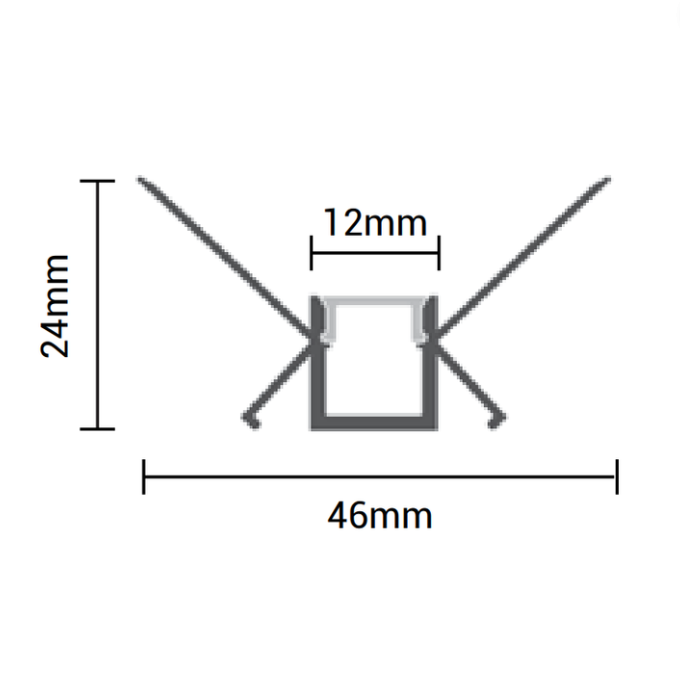 Profilo alluminio led 2 m grigio con copertura bianca per installazioni moderne