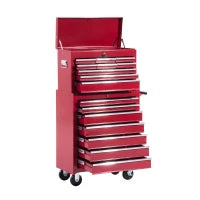 Carrello Porta Utensili Attrezzi Attrezzatura con Cassettiera 61.5 x 33 x 113cm Rosso