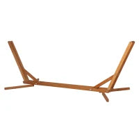 Supporto per Amaca Sospesa Regolabile su 3 Livelli, Pieghevole e Portatile, in Legno, 388x120x89 cm