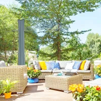 Copertura per Ombrellone Impermeabile, Custodia Copri Ombrellone con Cerniera e Laccio, Grigio