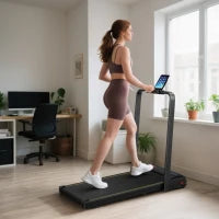 Tapis Roulant Pieghevole con Inclinazione Regolabile, Velocità 1-10 km/h, Display LED e Telecomando, Nero