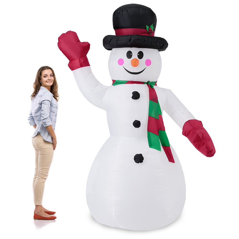 [en.casa] Pupazzo di neve gigante gonfiabile 240cm con 4 LED Uso interno e esterno