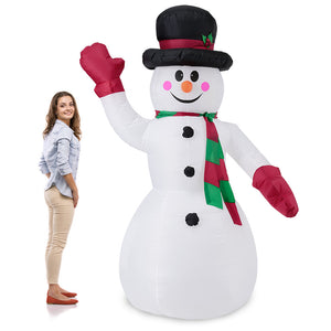 [en.casa] Pupazzo di neve gigante gonfiabile 240cm con 4 LED Uso interno e esterno