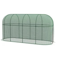 Serra per Piante a Rete 3x1x1.5m con Porta a Cerniera e Picchetti a Terra, Verde