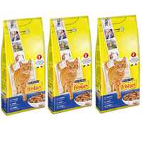 Multipack da 3 friskies purina croccantini per gatti adulti tonno e verdure 2 kg cad